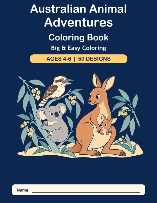 Australian Animal Adventures Coloring Book — book cover