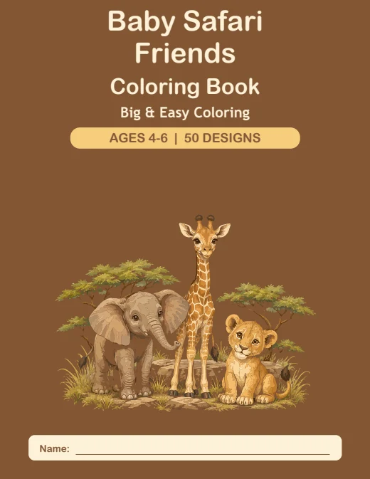 Baby Safari Friends Coloring Book — book cover