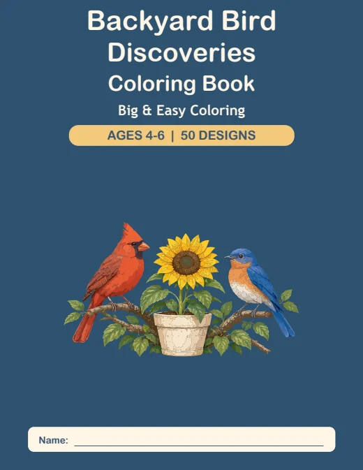 Backyard Bird Discoveries Coloring Book — book cover
