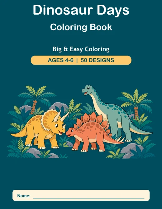 Dinosaur Days Coloring Book — book cover