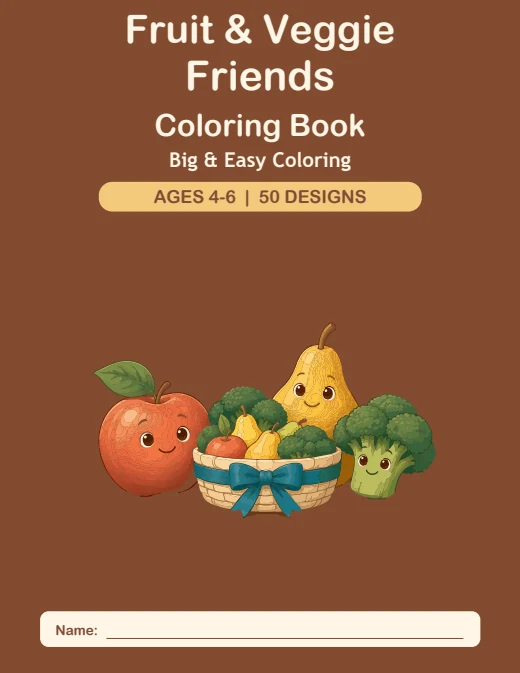 Fruit & Veggie Friends Coloring Book — book cover