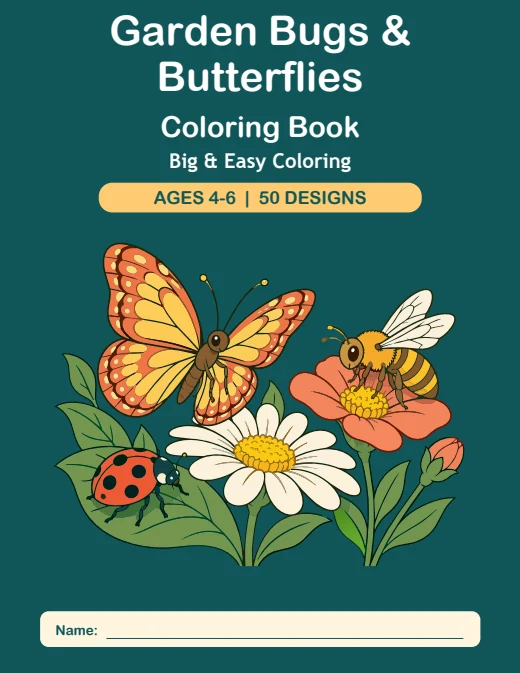 Garden Bugs & Butterflies Coloring Book — book cover