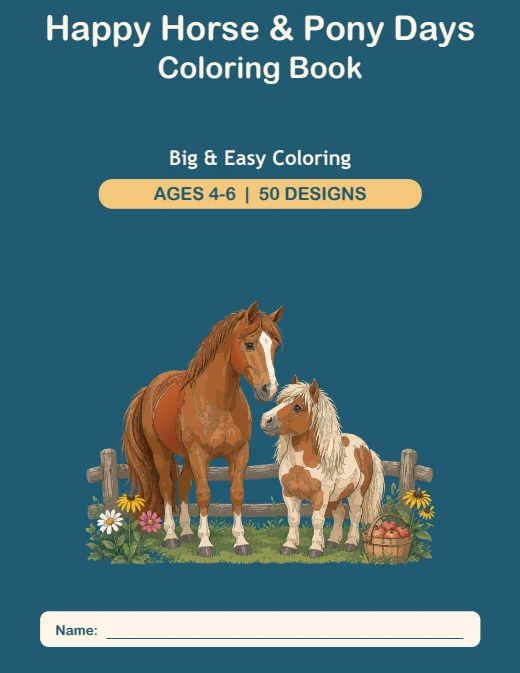 Happy Horse & Pony Days Coloring Book — book cover