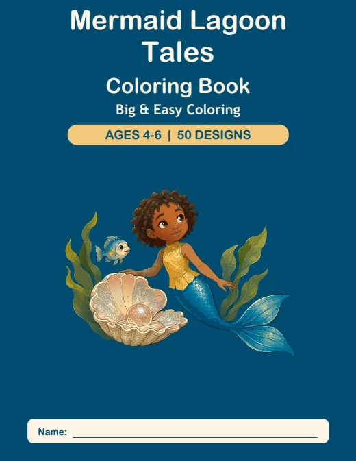 Mermaid Lagoon Tales Coloring Book — book cover