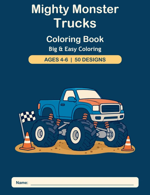 Mighty Monster Trucks Coloring Book — book cover