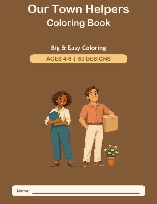 Our Town Helpers Coloring Book — book cover