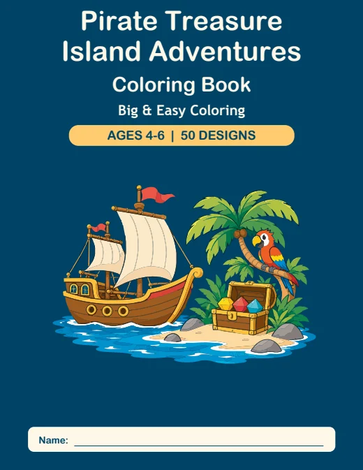 Pirate Treasure Island Adventures Coloring Book — book cover
