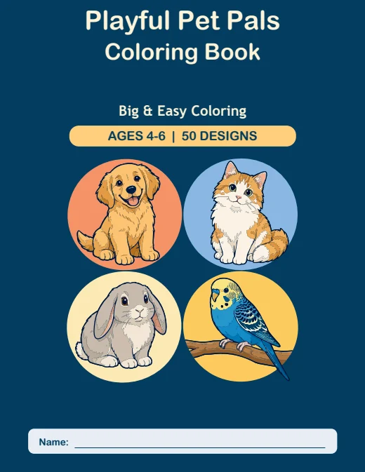 Playful Pet Pals Coloring Book — book cover