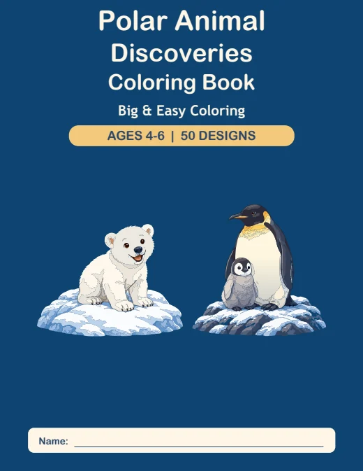 Polar Animal Discoveries Coloring Book — book cover