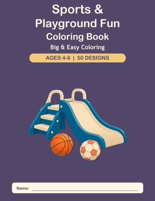 Sports & Playground Fun Coloring Book — book cover