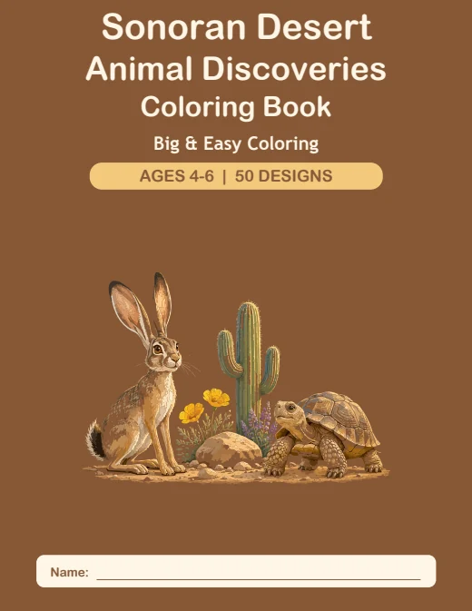 Sonoran Desert Animal Discoveries Coloring Book — book cover