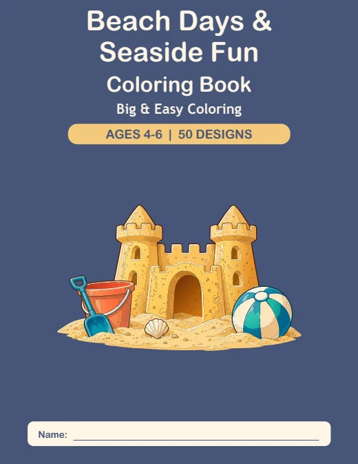 Beach Days & Seaside Fun Coloring Book — book cover