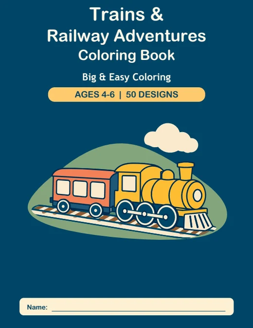 Trains & Railway Adventures Coloring Book — book cover
