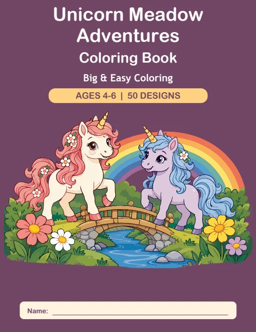 Unicorn Meadow Adventures Coloring Book — book cover