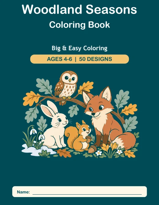 Woodland Seasons Coloring Book — book cover